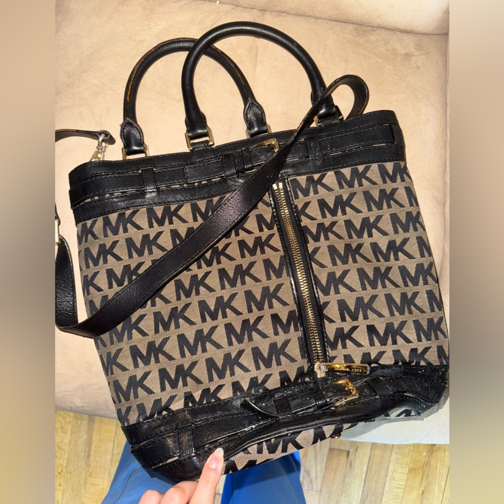 Michael Kors Black and Brown Logo Tote